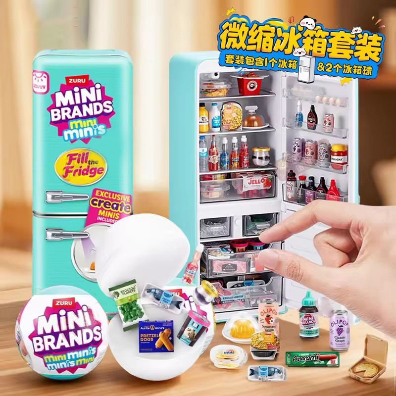 Play Kitchen Set - Mini Frigorifero Giocattolo con Luci LED,