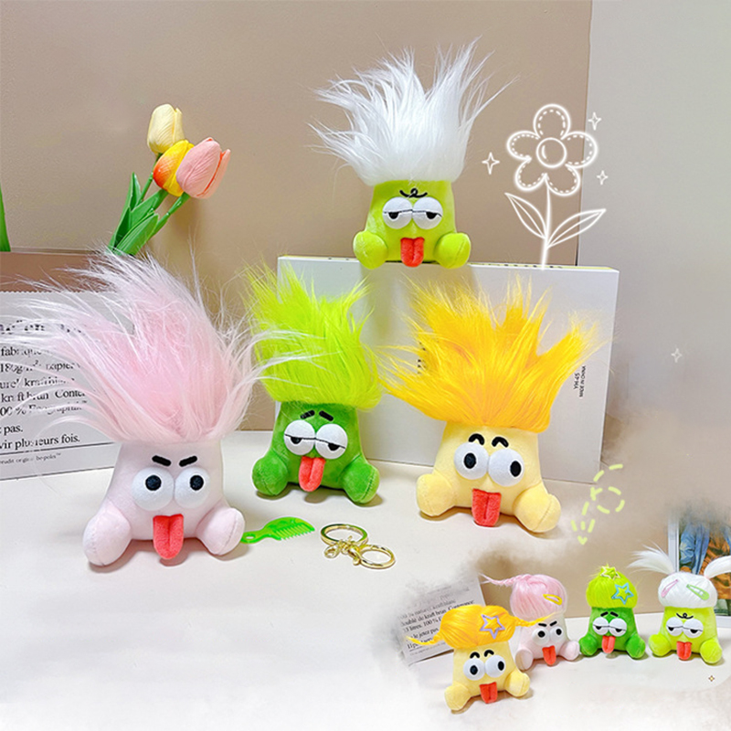 Kids Quirky Toys - Cartoon Fried Hair Quirky Doll portachiavi