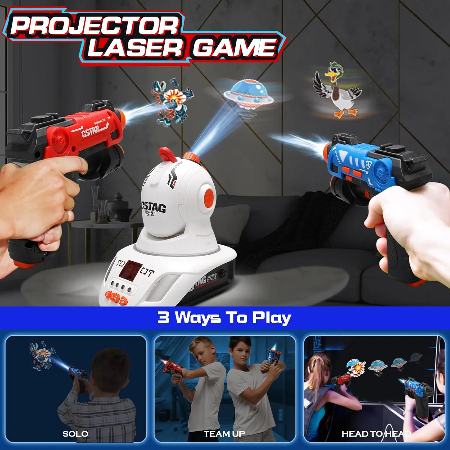Laser Tag Set Kids - Set Pistole Laser Tag con Proiettore